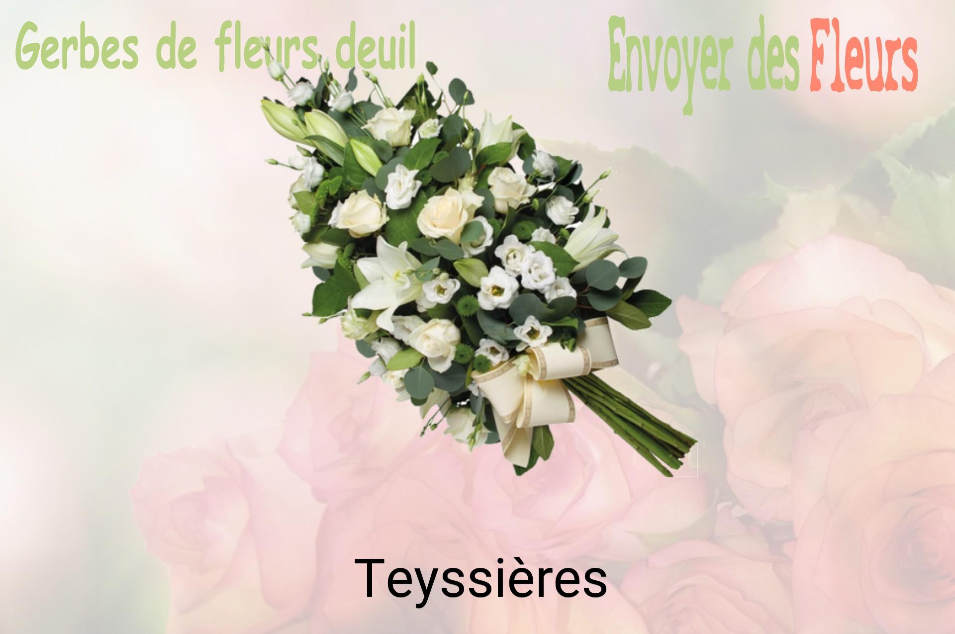 Gerbe de fleurs de deuil livrée à Teyssières